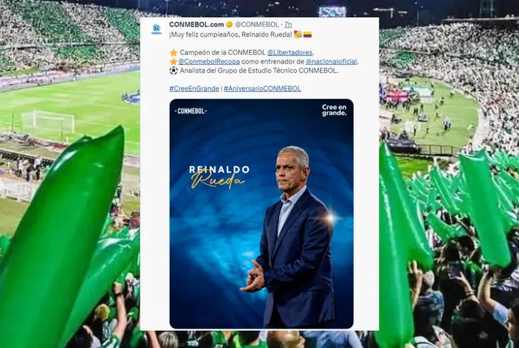 El paso de Reinaldo Rueda por Atlético Nacional Foto: Captura de X @Conmebol y Futbolred