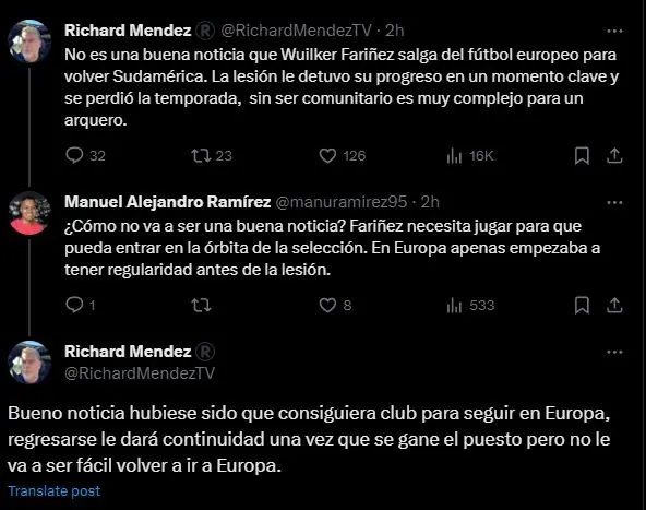 Captura X de Richard Mendez