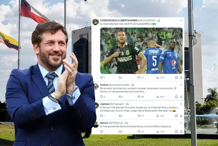 Alejandro Domínguez, presidente de la CONMEBOL en el cumpleñaos de Atlético Nacional Foto: Conmebol y Captura de X Conmebol&nbsp;