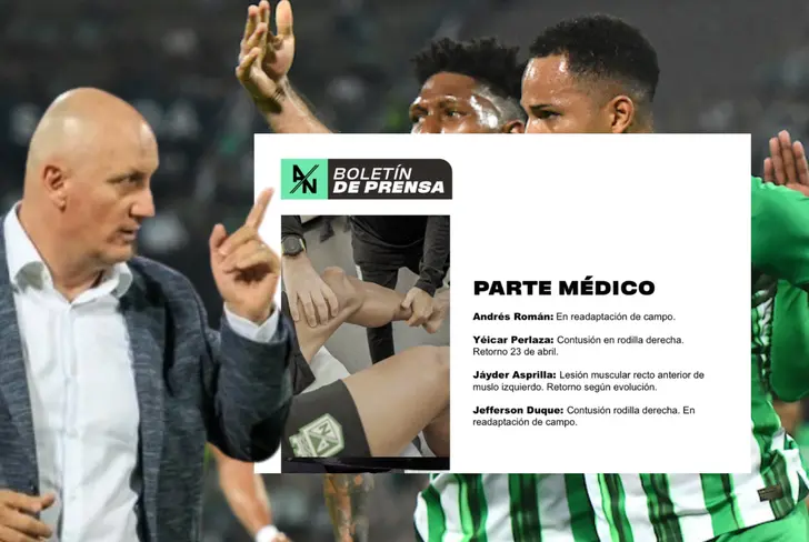 El ultimo diagnostico de Yéicar Perlaza de acuerdo al cuerpo médico de Atlético Nacional Foto: Nacionaloficial y Munera Eastman&nbsp;