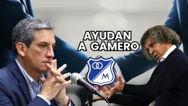 Fernando Jaramillo, presidente de la Dimayor y Alberto Gamero, entrenador de Millonarios