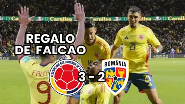 Radamel Falcao García, James Rodríguez, Daniel Muñoz y Jhon Córdoba celebrando con la Selección Colombia