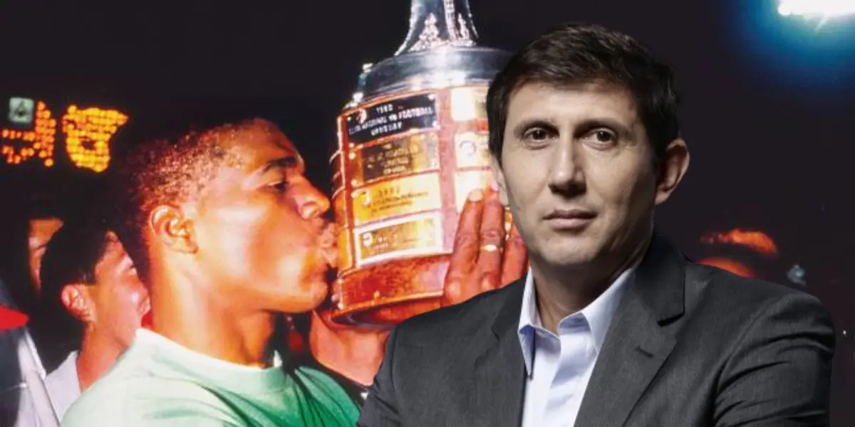 Albeiro Usuriaga, campeón de la CONMEBOL Libertadores y Juan Pablo Varsky periodista argentino Foto: Nacionaloficial y Varsky Sports