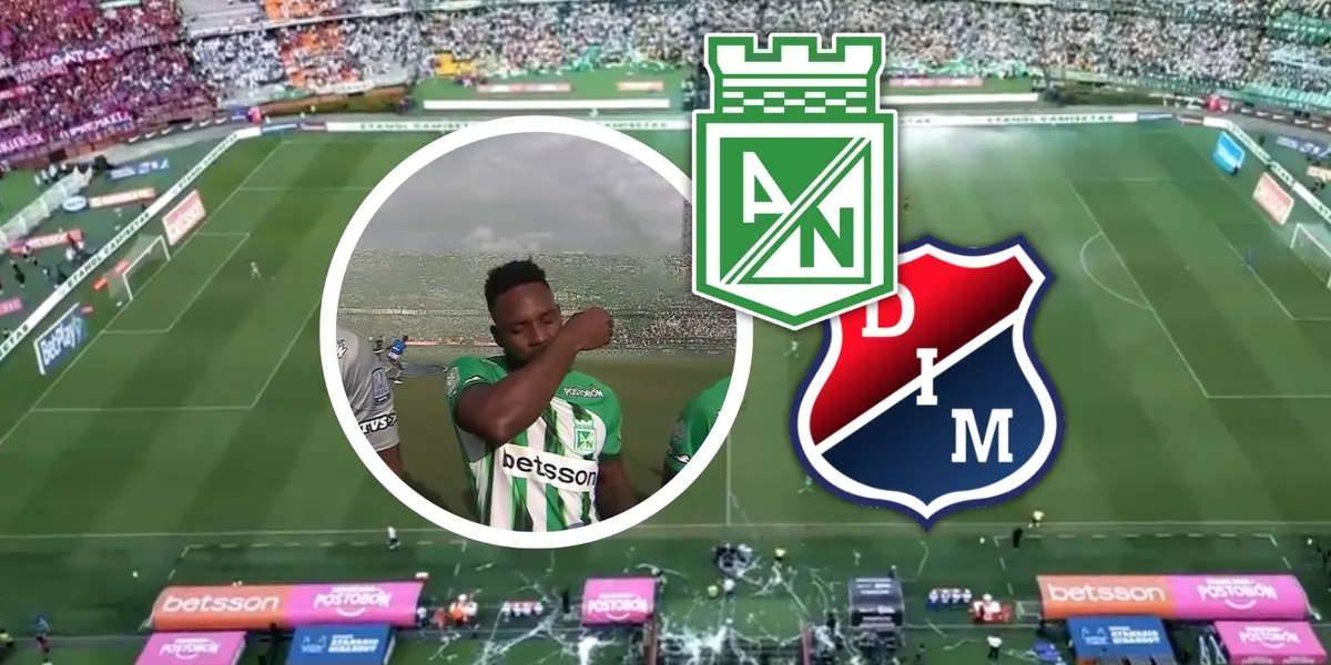 Atlético Nacional vs Independiente Medellín Foto: Captura de Win Sports y Escudoteca