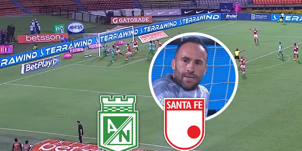 Atlético Nacional vs Independiente Santa Fe Foto: Escudoteca y Captura de Win Sports