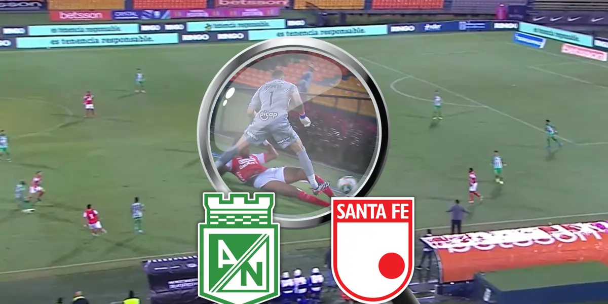 Atlético Nacional vs Independiente Santa Fe Foto: Escudoteca y Captura de Win Sports