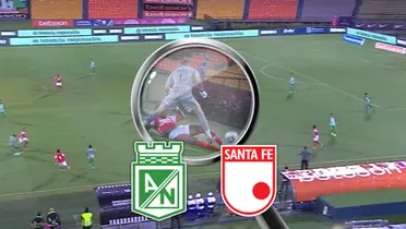 Atlético Nacional vs Independiente Santa Fe Foto: Escudoteca y Captura de Win Sports