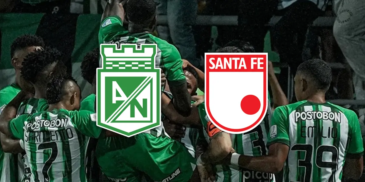 Atlético Nacional vs Independiente Santa Fe Foto: Nacionaloficial y Escudoteca