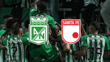 Atlético Nacional vs Independiente Santa Fe Foto: Nacionaloficial y Escudoteca