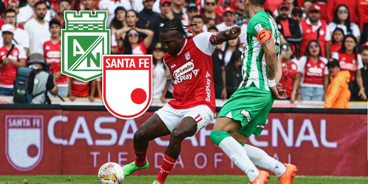 Atlético Nacional vs Santa Fe Foto: Infobae y Escudoteca