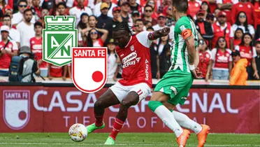 Atlético Nacional vs Santa Fe Foto: Infobae y Escudoteca