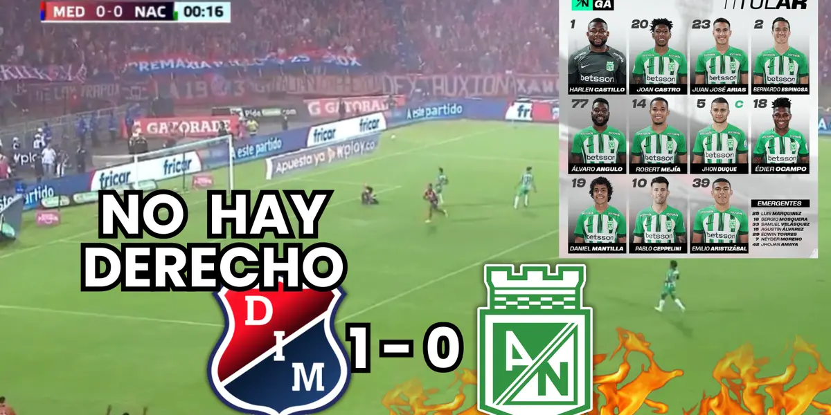 Atlético Nacional ya inicia de manera bochornosa el clásico paisa Foto: Win Sports y Nacionaloficial