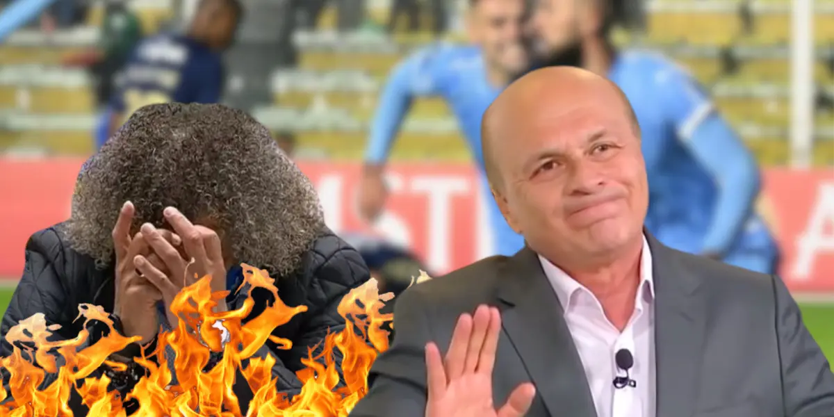 Carlos Antonio Vélez, periodista colombiano y Alberto Gamero, entrenador de Millonarios FC