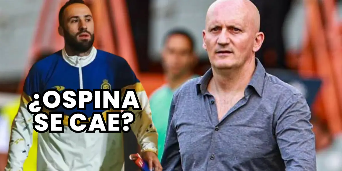 David Ospina, guardameta del Al Nassr y Pablo Repetto Foto: Al Nassr FC y El Colombiano