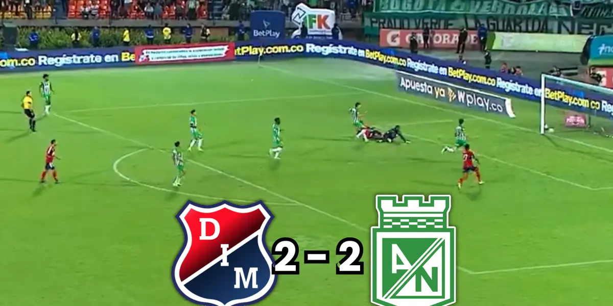 El empate del Medellín para el 2 a 2 en el Atanasio Girardot Foto: Captura de pantalla Win Sports