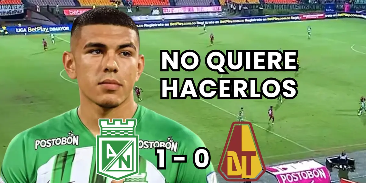 Emilio Aristizábal, jugador de Atlético Nacional Foto: Nacionaloficial y Captura de Win Sports