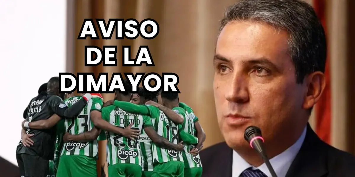 Fernando Jaramillo, presidente de la DIMAYOR y jugadores de Atlético Nacional Foto: Futbolred y DIMAYOR