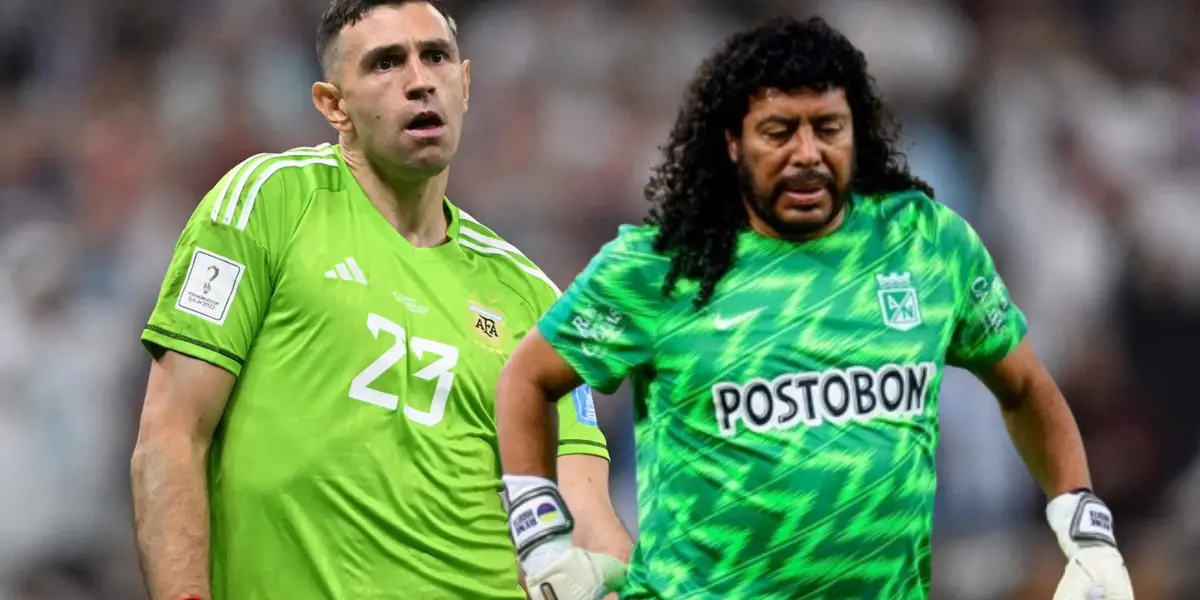 Higuita es un ídolo de Atlético Nacional y así reaccionó Dibu Martínez al verlo