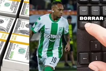 Jarlan Barrera solo registra pérdidas para Atlético Nacional y más ahora que está lesionado.