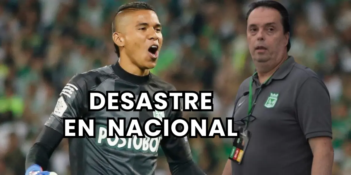 Kevin Mier, ex guardameta de Atlético Nacional y Mauricio Navarro, ex presidente del club Foto. El Colombiano y Futbolred