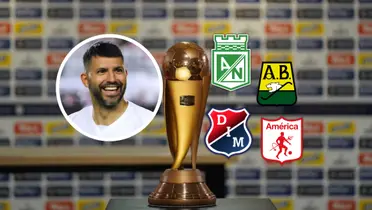 Kun Aguero y Copa Colombia Foto: Dimayor, Infobae y Escudoteca