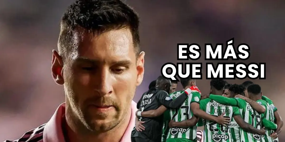Lionel Messi, jugador del Inter Miami en la MLS y los jugadores de Atlético Nacional Foto: MLS y Nacionaloficial