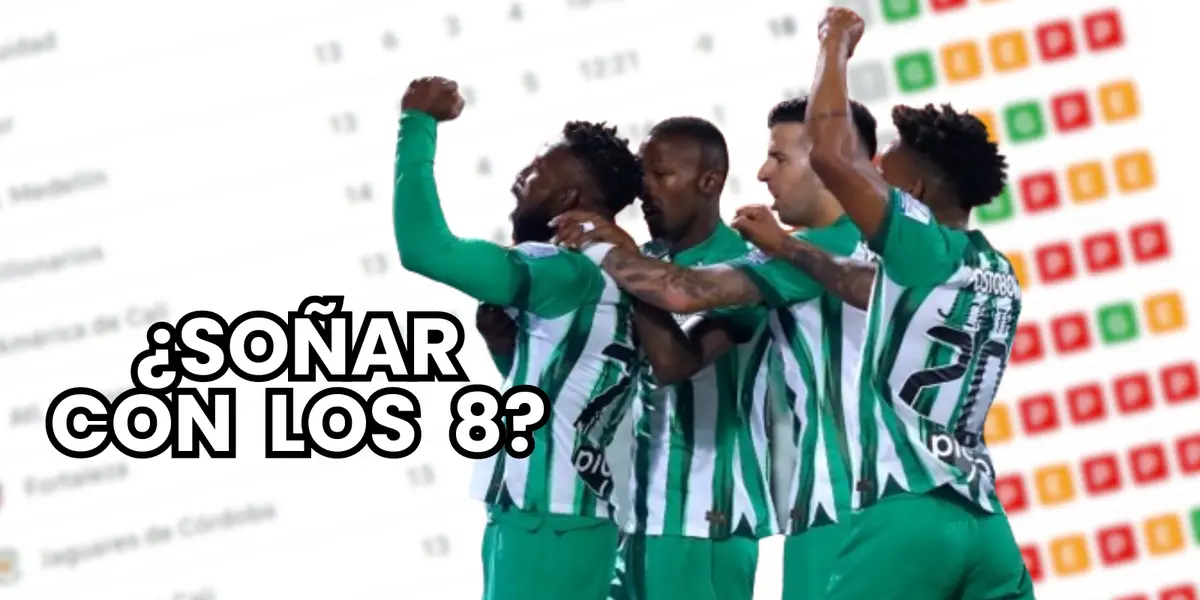 Los jugadores de Atlético Nacional celebran tras la victoria ante Jaguares de Córdoba