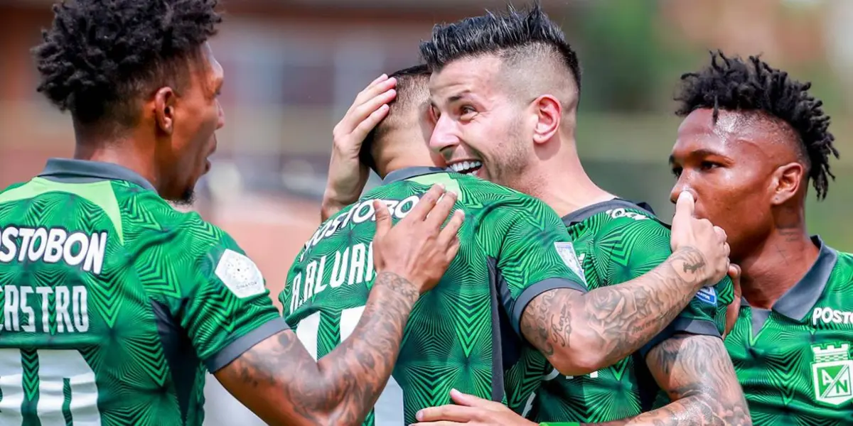 Los jugadores de Atlético Nacional luego de la victoria ante Envigado FC