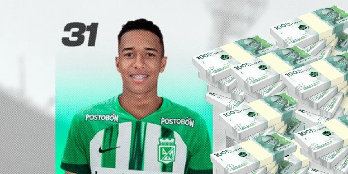 Nacional vendería a Brahian Palacios. Foto tomada de Twitter @nacionaloficial, pesos de 123RF.