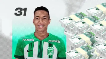 Nacional vendería a Brahian Palacios. Foto tomada de Twitter @nacionaloficial, pesos de 123RF.