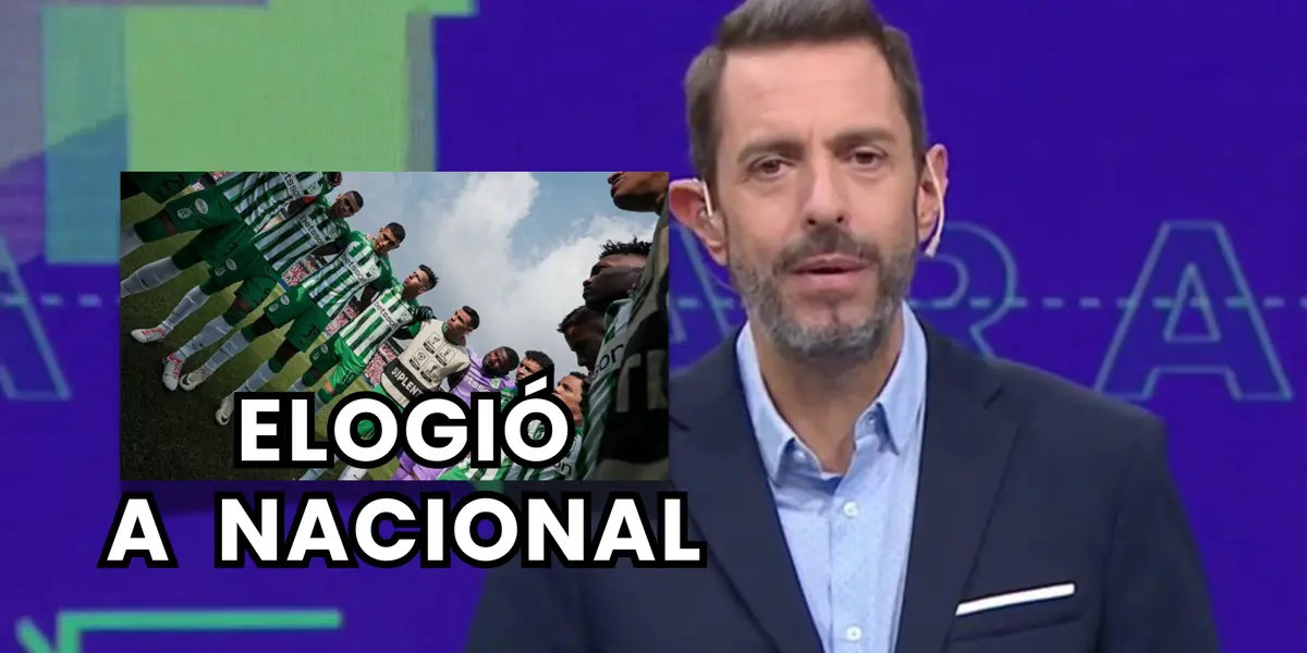 Pablo Giralt, periodista argentino y los jugadores de Atlético Nacional