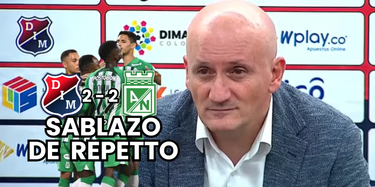 Pablo Repetto, entrenador de Atlético Nacional en conferencia de prensa Foto: Captura de pantalla Dimayor y Escudoteca PN