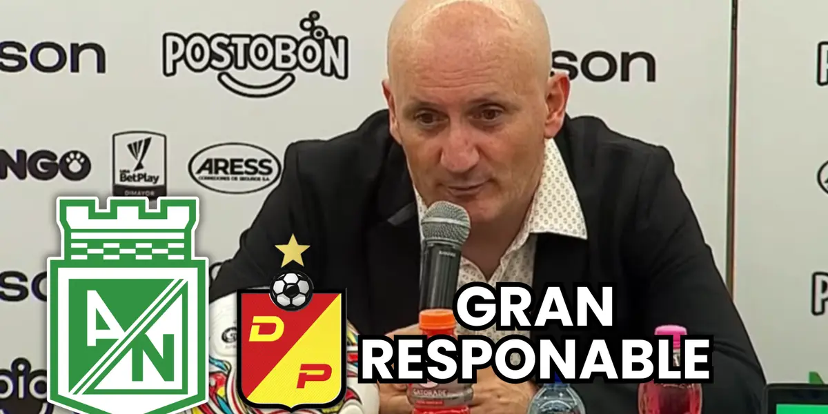 Pablo Repetto, entrenador de Atlético Nacional en rueda de prensa Foto: Captura de Dimayor