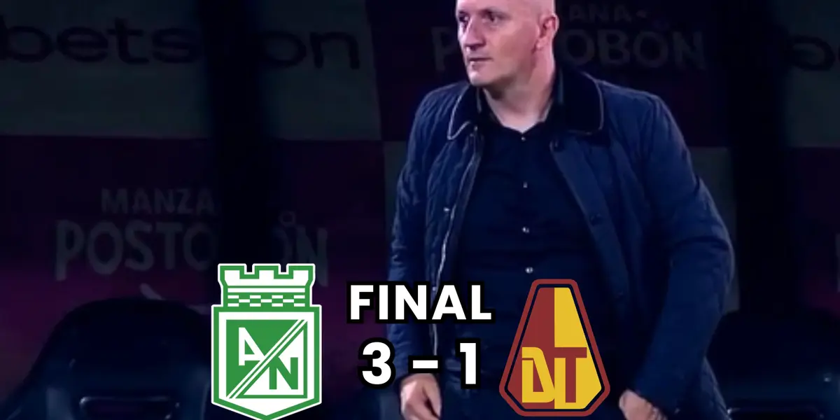 Pablo Repetto, entrenador de Atlético Nacional esta noche Foto: Captura de Win Sports