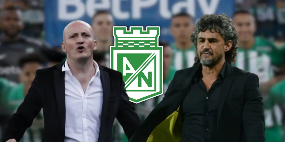 Pablo Repetto, entrenador de Atlético Nacional y Leonel Álvarez hoy técnico del Deportivo Pereira