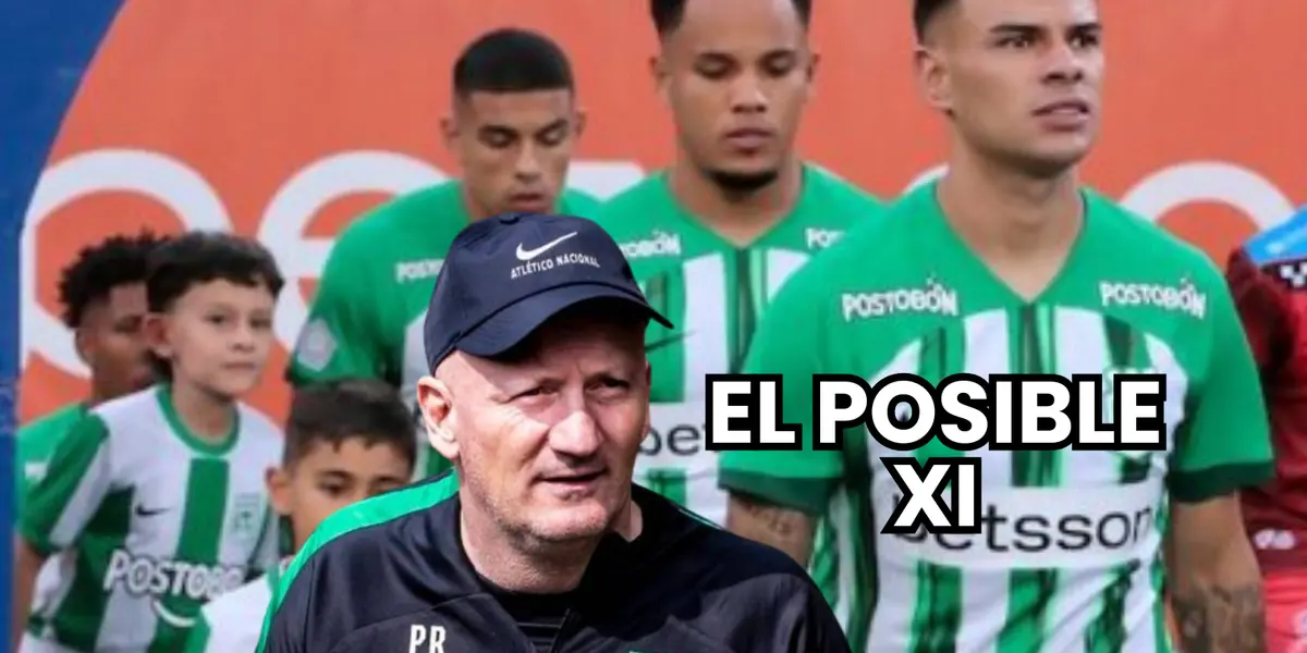 Pablo Repetto y los jugadores de Atlético Nacional Foto: El Colombiano y Nacionaloficial