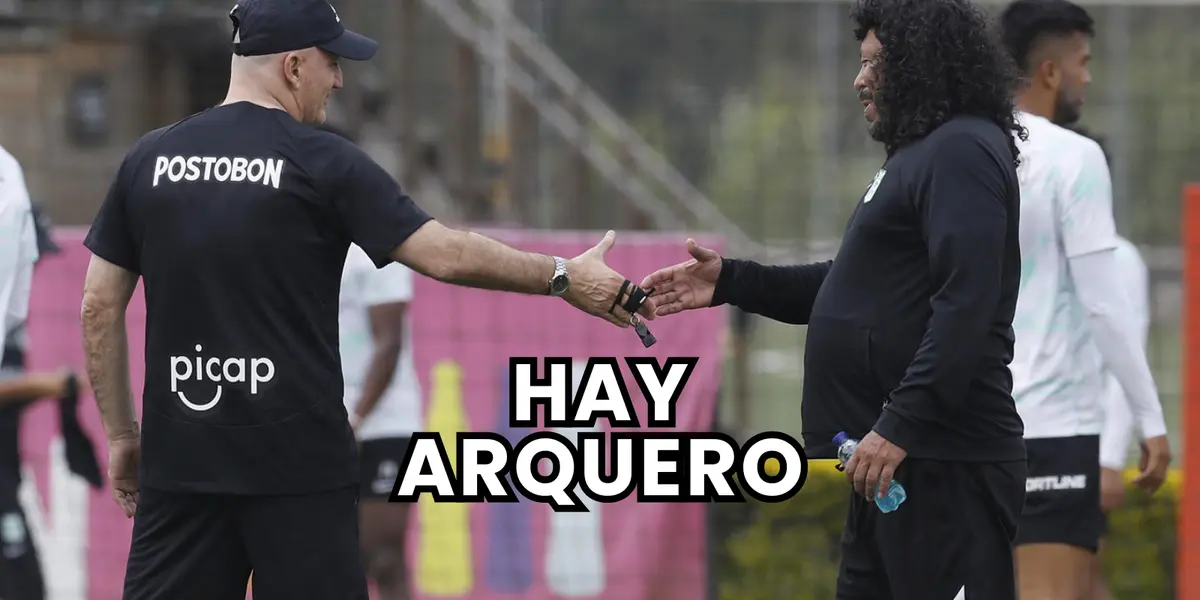 Pablo Repetto y René Higuita en la sede de Guarne Foto: Nacionaloficial