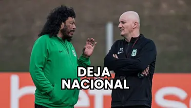 René Higuita y Pablo Repetto en la sede de Atlético Nacional Foto: Atlético Nacional