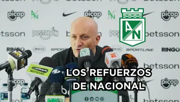 Repetto habló de los refuerzos. Foto captura de pantalla YouTube Atlético Nacional.