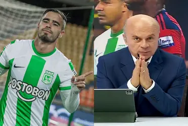 Tomás Ángel futbolista de Atlético Nacional jugó contra el América de Cali.